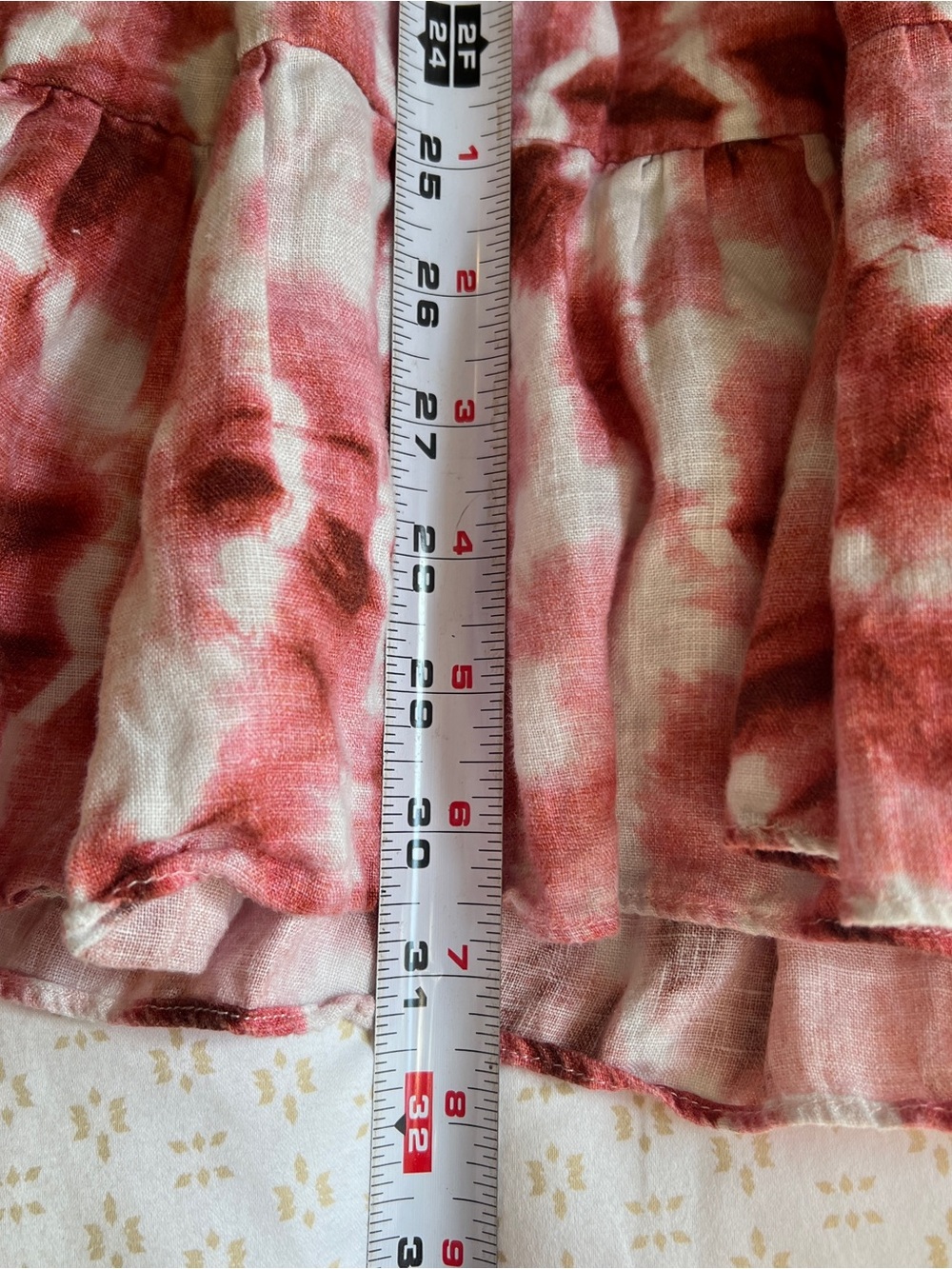 ELLIATT Pink Tie Dye Smocked Mini Dress Linen Blend Medium boho summer - Picture 7 of 7